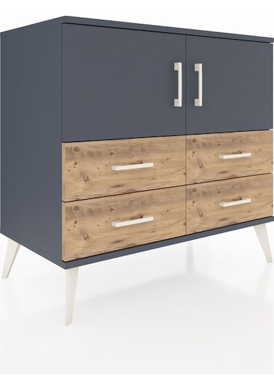 Hyperion Şifonyer 2 Raflı 4 Çekmeceli 2 Kapaklı 88x44x80 Antrasit-antrasit/çam Antrasit/çam Hyperion Şifonyer 2 Raflı 4 Çekmeceli 2 Kapaklı 88x44x80 Antrasit-antrasit/çam Antrasit/çam