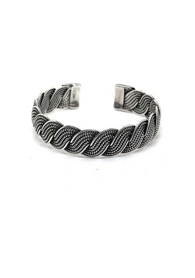 Oya Silver Oksitli Orta Örgü Gümüş Bilezik 743757111