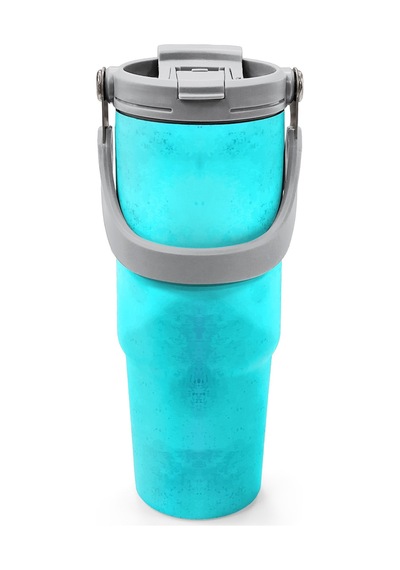 Coral High Çok Renkli Desenli Pipetli Ve Direkt İçim Çelik Termos 900 Ml 38737 Mavi