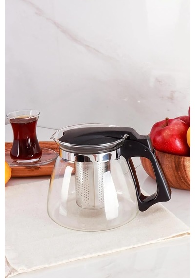 Orret Home Isıya Dayanıklı Borosilikat Cam Demlik, Kendinden Süzgeçli, Şık Tasarım 900 Ml Diğer
