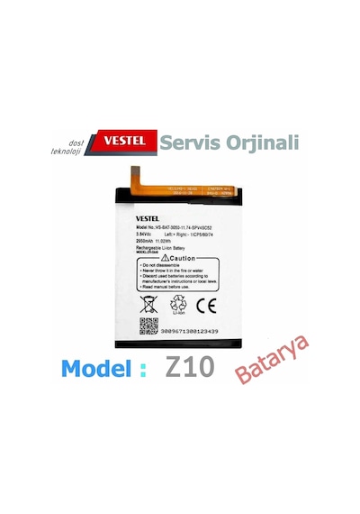 Vestel Uyumlu Venüs Z10 Batarya 3050Mah Vakumlu Ambalajında Garant