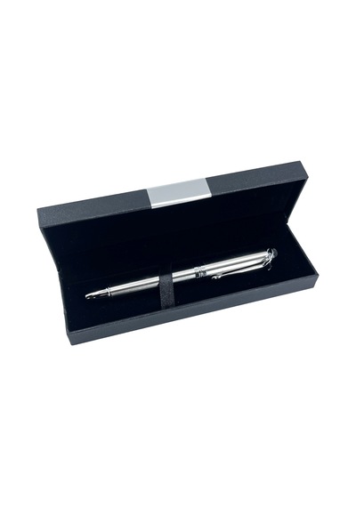 Lüks Metal Tükenmez Kalem - Özel Hediyelik Kutulu, Gümüş Renk, Şık Ve Ergonomik Tasarım Gri