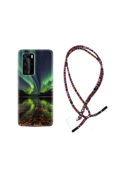 Huawei P40 Pro Kılıf Rasta Boyun Askılı Kuzey Işıkları 1327