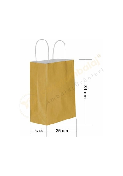 Altın Kraft Çanta Orta Boy 25x12x31 Cm 25 Adet