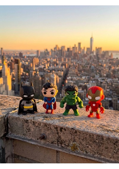Süper Kahraman Oyuncak Figürleri 4adet Superman Batman Hulk Ironman 7cm Marvel