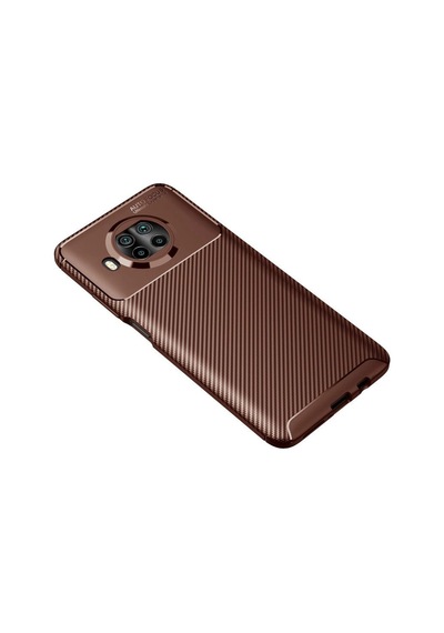 Mi 10t Lite Kılıf Auto Focus Karbon Kapak - Kahverengi