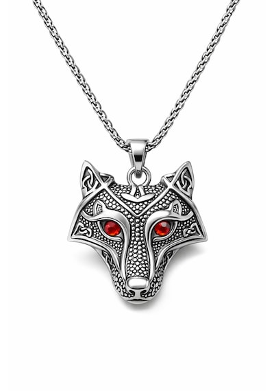 Omark Cotton Nordic Wolf Çelik Kolye Gümüş
