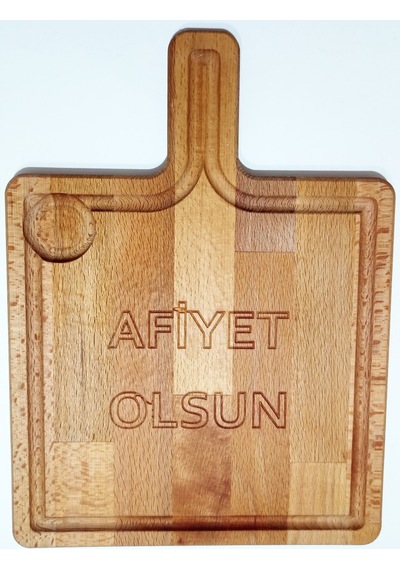 Ahşap Saplı Kesme, Sunum, Steak Tahtası 34 Cm Ahşap