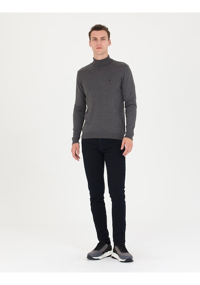 Pierre Cardin Erkek Gri Melanj Triko Kazak 50276531-vr086 Gri Melanj