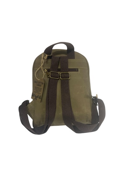 Old Cotton Cargo Vintage Kanvas Su Geçirmez Design Unisex Günlük Gezi Seyahat Sırt Çantası 22x34 Cm Kahverengi