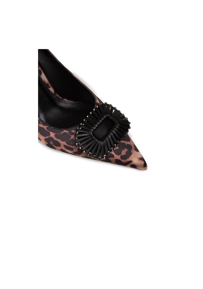 Deery Kadın Leopar Desenli Toka Aksesuarlı Topuklu Ayakkabı - V3091zlprm01 Kahverengi Deery Kadın Leopar Desenli Toka Aksesuarlı Topuklu Ayakkabı - V3091zlprm01 Kahverengi