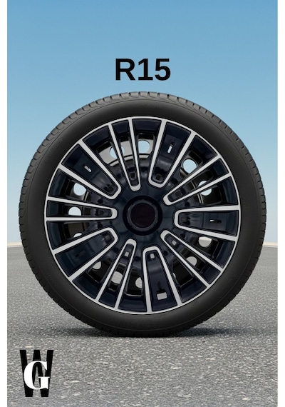 Citroen C1 15 İnç Jant Kapağı 4 Adet Siyah Gri C116