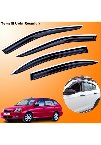 Kia Rio Stw Mügen Cam Rüzgarlığı Abs Krom Nikelajlı Cam Rüzgarlığı 2003-2005 Arası 4 Lü Set