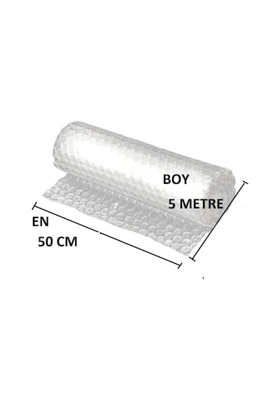 Balonlu Naylon 50cm X 5mt En: 50 Cm, Boy: 5mt. Üç Katlı Eşya Koruma Ambalajı, Pat Pat