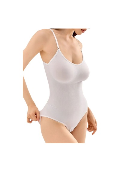 Mistirik Mamey Model Çıtçıtlı Toparlayıcı Body Sıkılaştırıcı Body Seamless Model Örme Kumaş Beyaz Renk12 Beyaz