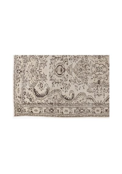 El Dokuması Vintage Yün-pamuk Bej Halı 4277 147 X 273 Cm