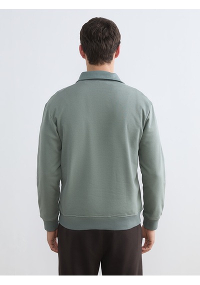 Lcw Vision Mavi Polo Yaka Yarım Fermuarlı Erkek Sweatshirt