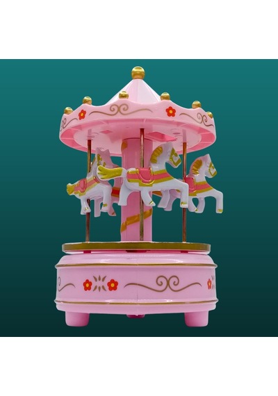 Atlı Karınca Müzik Kutusu Kurmalı Pembe Büyük No.2