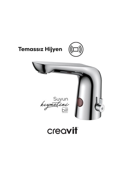 Creavit Çift Su Girişli Yandan Kumandalı Fotoselli Lavabo Armatürü Es2570