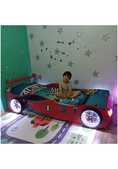 Gt1 - Arabalı Yatak - Kumandalı, Sesli, Kırmızı + Elif Yarı Ort Yataklı 90x190 Cm Tek Kişilik Gt1 - Arabalı Yatak - Kumandalı, Sesli, Kırmızı + Elif Yarı Ort Yataklı 90x190 Cm Tek Kişilik