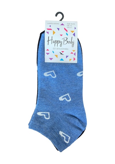 Happy Body Çorap (ART.23350) Penye 3 Çift Bayan Patik Simli Çok Renkli