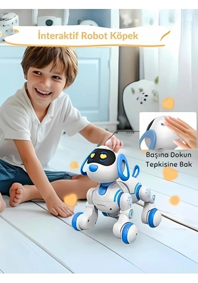 Akıllı Programlanabilir Uzaktan Kumandalı Dans Eden Robot Köpek Led Işıklı, Müzikli, İnteraktif Oyuncak