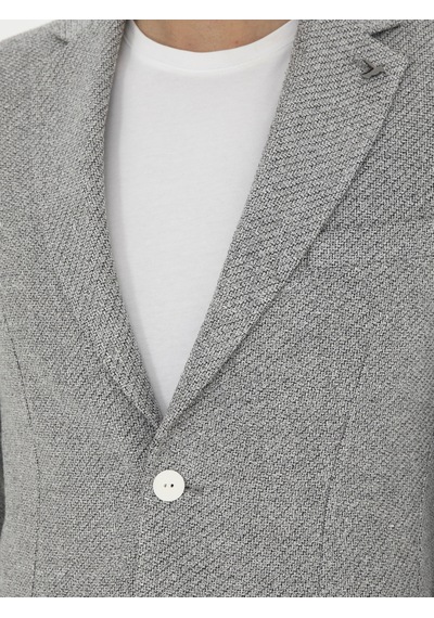 Cacharel Açık Gri Slim Fit Keten Karışımlı Spor Ceket Cacharel Açık Gri Slim Fit Keten Karışımlı Spor Ceket