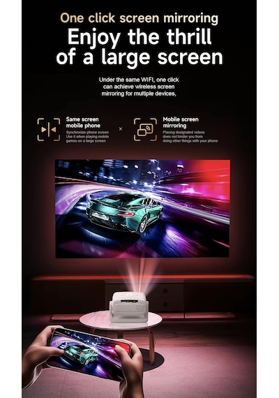 P10 Taşınabilir Projektör Çantalı, 4k Hd Destekli, Android, 16gb Rom, Akıllı Mini Projektör
