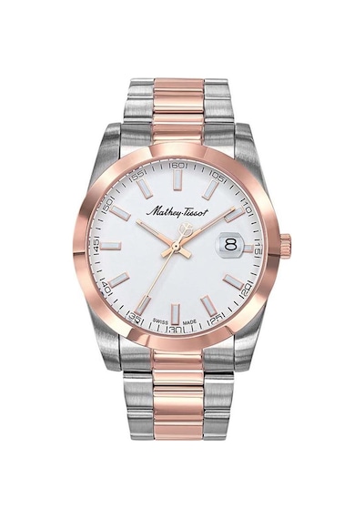 Mathey Tissot H450ra Swiss Made Çelik Kasa Çelik Kordon Metalik-rose Erkek Kol Saati