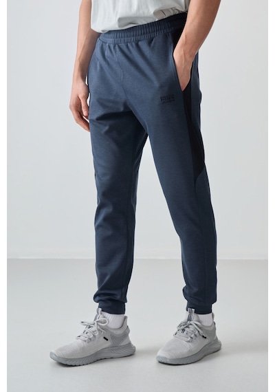 Tommy Life İndigo Yüzeyi Dokulu Standart Fit Nakışlı Erkek Eşofman Alt - 82126 İndigo