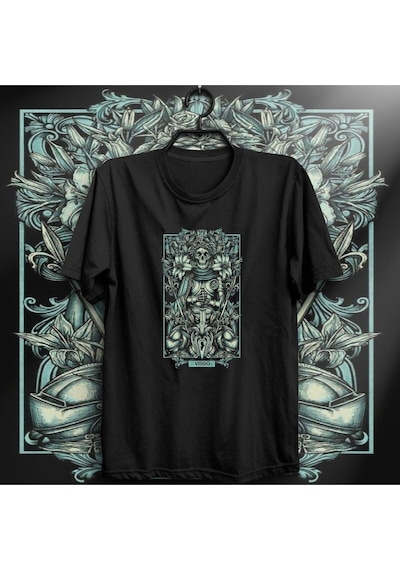 Stoned&Fame Başak Burcu Baskılı T-shirt SIYAH