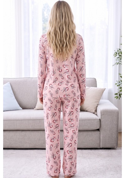 Siyah İnci Desenli Termal Kumaşlı Ultra Soft Yumuşak Örme Pijama Takımı 26226916 Pembe Siyah İnci Desenli Termal Kumaşlı Ultra Soft Yumuşak Örme Pijama Takımı 26226916 Pembe