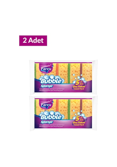 Bubble Sünger Düz 5'li İkili Set