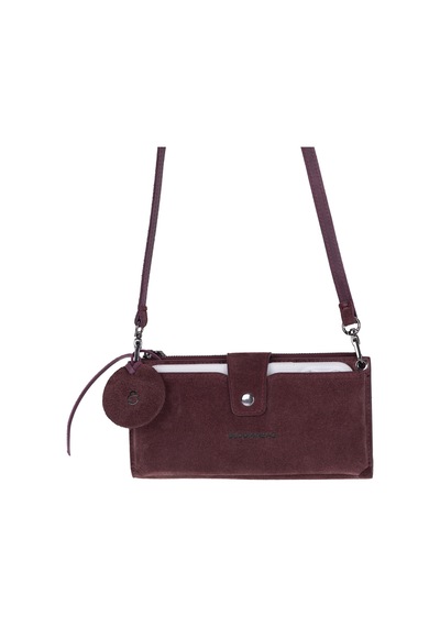 Bloominbag Burgundy Still Lozan Hakiki Süet Çapraz Askılı Telefon Bölmeli Cüzdan Çanta Bordo