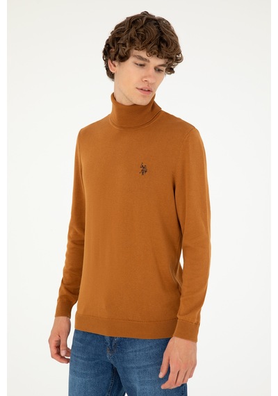 U.S. Polo Assn. Erkek Slim Fit Boğazlı Yaka Saks Basic Sweatshirt 50293523-VR153