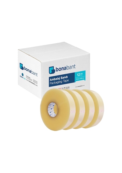 Bonabant Akrilik 4,5Cm X 800M 12 Adet Şeffaf Koli Bantı