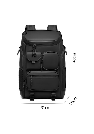 Ayakkabı Bölmeli Su Geçirmez Spor & Seyahat Sırt Çantası 30l 17 Laptop Bölmeli Siyah