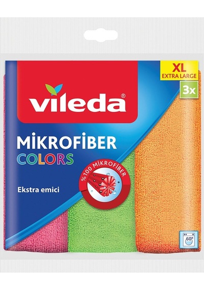 Mikrofiber Temizlik Bezi 3 Lü Colors Xl 36x34 Cm Diğer