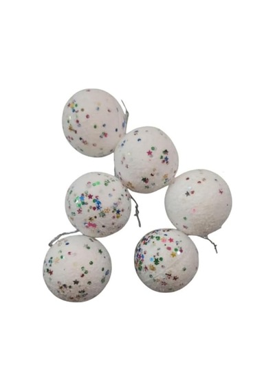 6 Adet Lüx Set Ağacı Süslemeleri Topları Topu Yılbaşı Süsleri 6 Cm Yeşil Yılbaşı Ağacı Süsü Beyaz Diğer