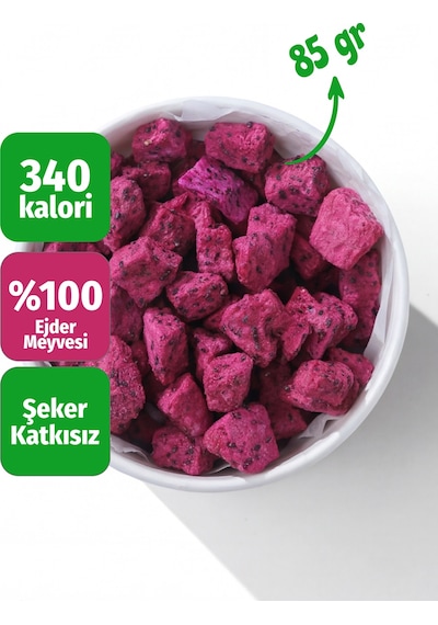 Freeze Dried Küp Ejder Meyvesi Dondurularak Kurutulmuş Meyve Cipsi 80 G