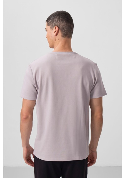Tommy Life Taş Yüzeyi Dokulu Rahat Form Basic Erkek T-shirt - 88436 Taş