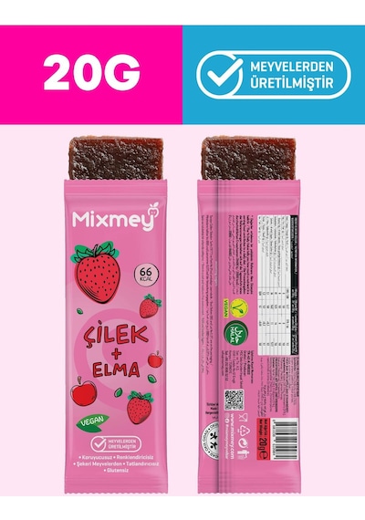 Mixmey Tropik Meyve Bar Serisi 20 Adet | Atıştırmalıklar – Vegan, Glutensiz (20GR X 20 ADET)