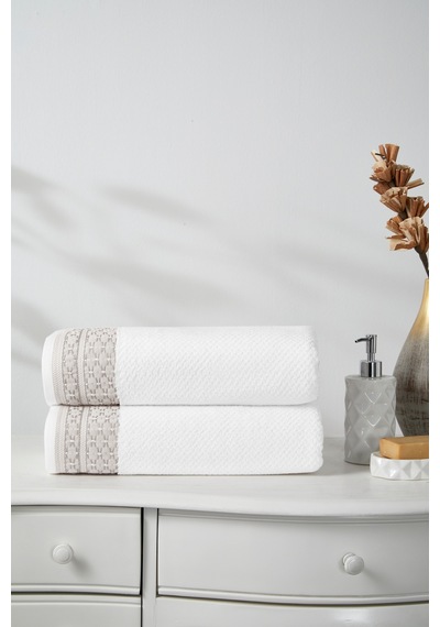 Özdilek Strap Banyo Havlusu 90x150 Cm Beyaz/bej