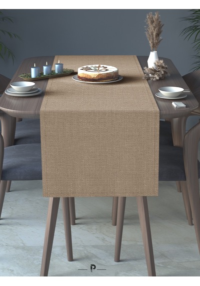 Br Perle Perle Home Keten Dokulu Runner Bej Renk Dekoratif Şık Runner Örtü