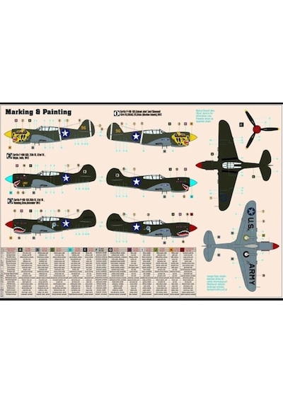 Mistercraft D202 1/72 P-40e Aleut Kaplanı Savaş Uçağı Plastik Model Kiti-49625