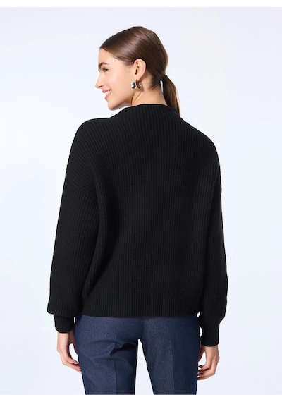 Sisley Yün Karışımlı Düşük Omuz Normal Kesim Kazak Kadın Siyah Kazak - 324a136wm105b