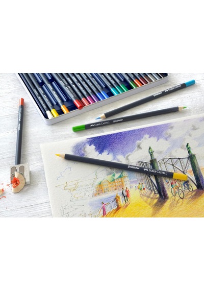 Goldfaber Sulu Boya Kalemi, 24 Renk, Yüksek Pigment, Canlı Renkler, Su İle Çözünebilir, Dayanıklı Uç Genel