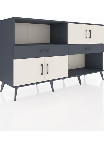 Hyperion Konsol 8 Raflı 3 Çekmeceli Tek Kapaklı 176x44x99 Antras Antrasit-aytaşı/antrasit Hyperion Konsol 8 Raflı 3 Çekmeceli Tek Kapaklı 176x44x99 Antras Antrasit-aytaşı/antrasit