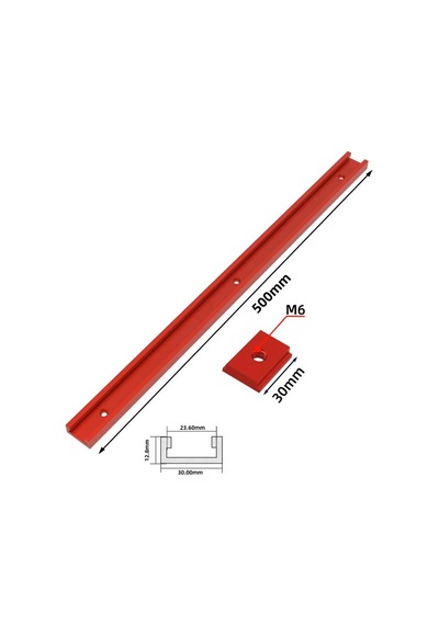 Rox Wood 0371 Ahşap İşleme T Kanallı Tezgah Kılavuz Rayı 50 Cm
