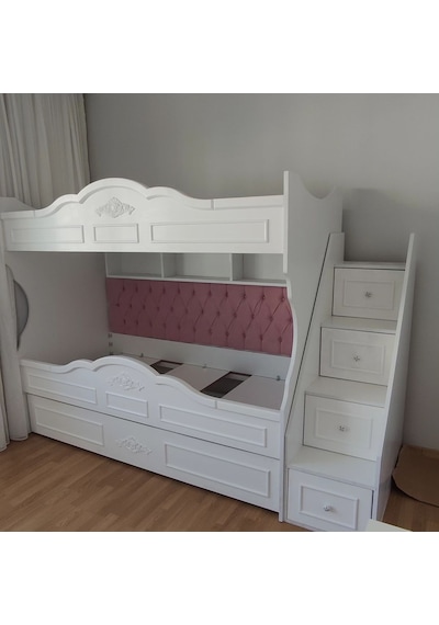 Çocuk Ranzası Beyaz - Çıtalı Model